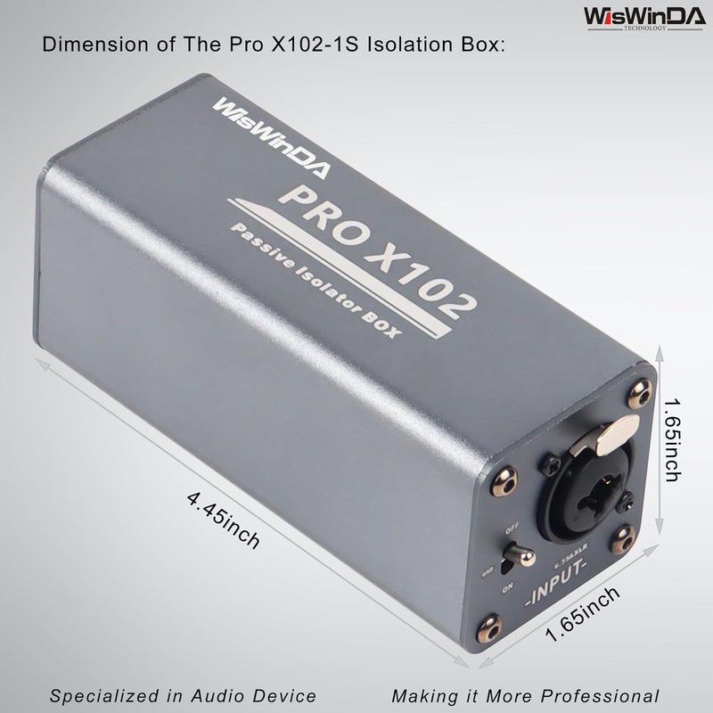 WisWinDa Store Pro X102-1S 1/4 6.35 TRS/TS/XLR Multi-Purpose Hum Eliminator Box Microphone and Audio Player Ground Loop Noise Isolator HiFi Stereo Noise Filter for Different Audio Using Systems - Image 5